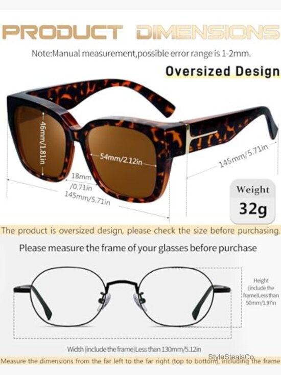 Over Glasses Sunglasses Polarized Fit Over Wrap Around 2 Pack main image 2